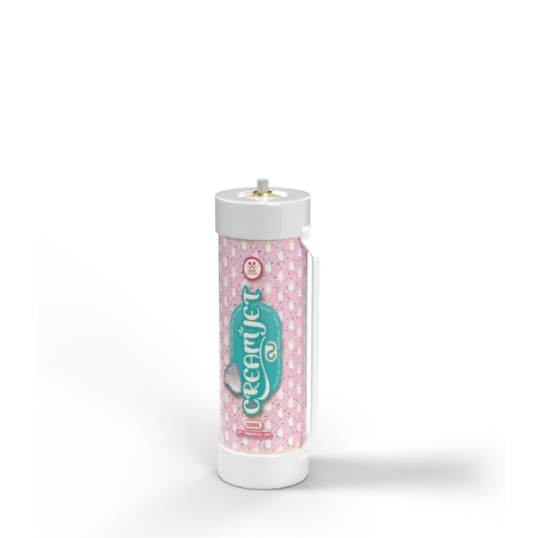 CreamJet 2000g Original cylinder from the current product catalogue, with a turquoise CreamJet logo.